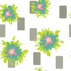 Graphic Flower Fun Seamless Repeating Pattern