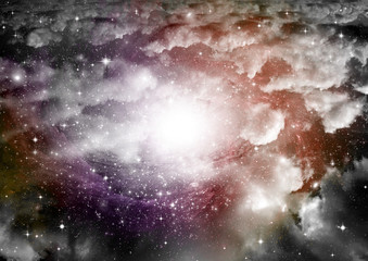 galaxy in a free space. 3D rendering