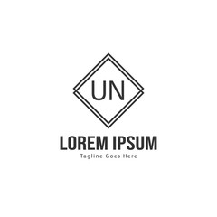 UN Letter Logo Design. Creative Modern UN Letters Icon Illustration
