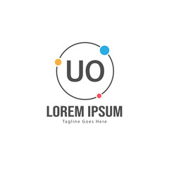UO Letter Logo Design. Creative Modern UO Letters Icon Illustration