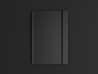 Blank Notebook with Elastic Band Closure for branding and mock up, 3d render illustration.