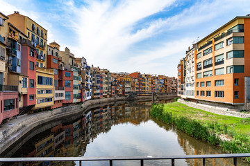 Cityscape of Girona in Catalonia, Spain.