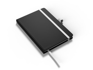 Blank Notebook with Elastic Band Closure for branding and mock up, 3d render illustration.