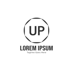 UP Letter Logo Design. Creative Modern UP Letters Icon Illustration