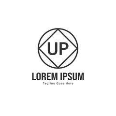 UP Letter Logo Design. Creative Modern UP Letters Icon Illustration