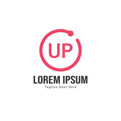 UP Letter Logo Design. Creative Modern UP Letters Icon Illustration
