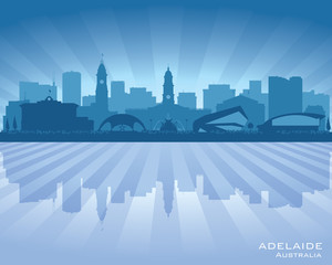 Adelaide Australia city skyline vector silhouette