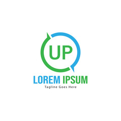 UP Letter Logo Design. Creative Modern UP Letters Icon Illustration