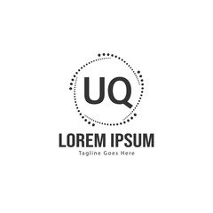 UQ Letter Logo Design. Creative Modern UQ Letters Icon Illustration