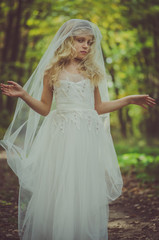 sad fairy princess in woods