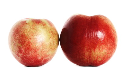 Fresh ripe peach fruit isolated on white background