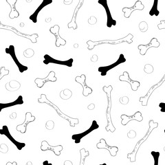 seamless pattern with bones and decorative elements.