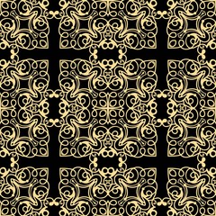 Vintage modern art deco abstract geometric seamless golden pattern. Print for textile, wallpaper, wrapping.