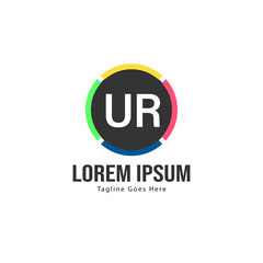 UR Letter Logo Design. Creative Modern UR Letters Icon Illustration