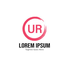 UR Letter Logo Design. Creative Modern UR Letters Icon Illustration
