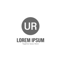 UR Letter Logo Design. Creative Modern UR Letters Icon Illustration