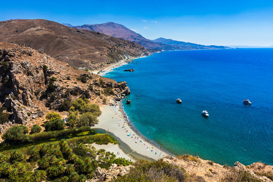 Amazing view of Crete island sea shore