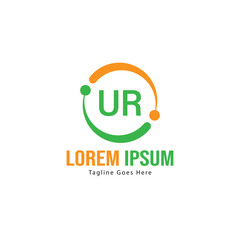 Fototapeta premium UR Letter Logo Design. Creative Modern UR Letters Icon Illustration