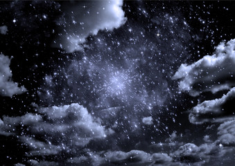 galaxy in a free space. 3D rendering