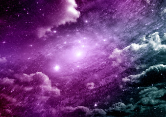 galaxy in a free space. 3D rendering