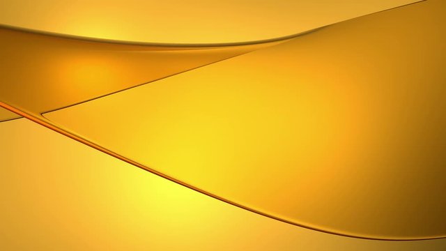 Beautiful abstract gold wave animation background. Abstract smooth flying flow golden lines. Gold, brown or yellow template. seamless looping animation