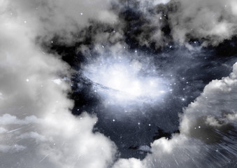 galaxy in a free space. 3D rendering