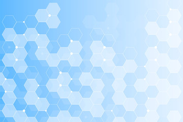 Modern futuristic background of the scientific hexagonal pattern. Virtual abstract background with particle, molecule structure for medical, technology, chemistry, science.