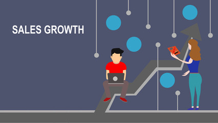 illustration of bussiness growth 