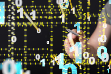 Abstract technology geometric and data