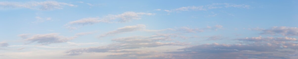 Blue sky with white clouds.Panoramic beautiful sky with cloud .