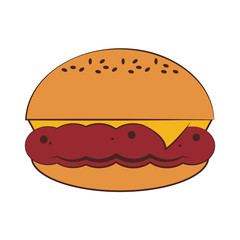 Fast food hamburger with cheese