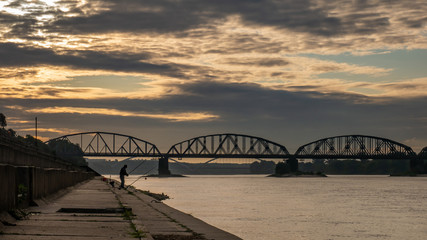 Bridge on Vistula River in Torun. Kuyavian-Pomeranian, Poland.