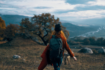hiker on the top of mountain