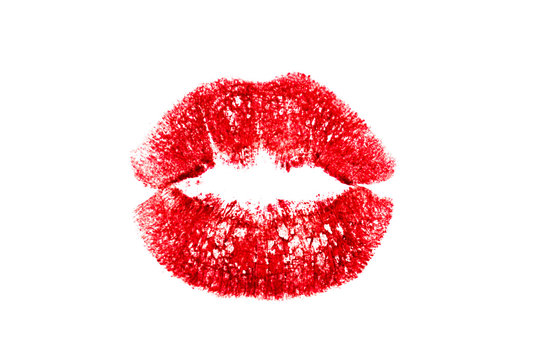 red kiss isolated on white background