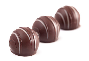 Dark Chocolate Truffles on a White Backgroun