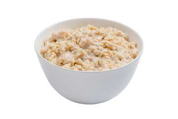 porridge oatmeal on a white background isolated