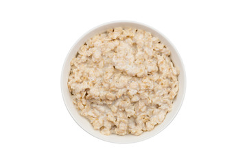 porridge oatmeal on a white background isolated