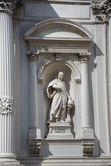 Fototapeta na wymiar Statue of St. Gerard(Gerard Sagredo) in San Rocco, Venice,Italy 2019