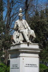 Pietro Paleocapa statue in Papadopoli garden, near Venice train station ,2019 ,march