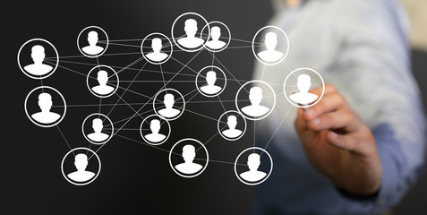 communication network  digital workforce 3d