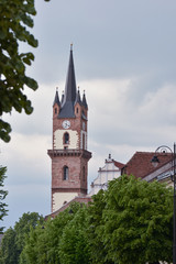 Fototapeta na wymiar Bistrita, Bistritz,Evangelical Church Tower, 2019