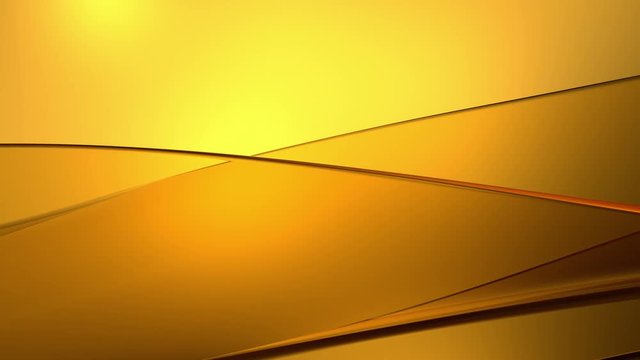 Beautiful abstract gold wave animation background. Abstract smooth flying flow golden lines. Gold, brown or yellow template. seamless looping animation