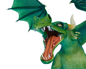 Fototapeta premium dragon cartoon attacking close up