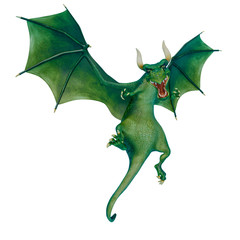 Obraz premium kreskówka smok gotowy do ataku