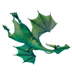 Obraz premium dragon cartoon up side down view