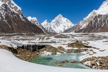 Papier Peint photo Gasherbrum K2 mountain peak, second highest mountain in the world, K2 trek, Pakistan, Asia