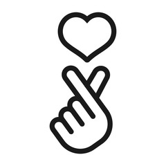 hand with love - minimal line web icon. simple vector illustration. concept for infographic, website or app.
