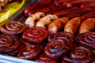 The grilled sausages
