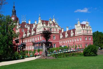 Naklejka premium Pueckler Park, Castle Muskau, Prince Pueckler, Pueckler, Park, Bad Muskau, Saxony, Germany, Europe