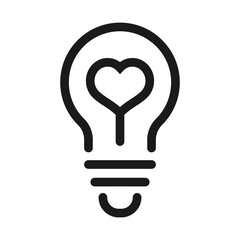 light bulb with love - minimal line web icon. simple vector illustration. concept for infographic, website or app.